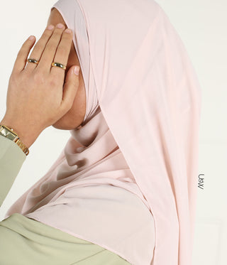 Full Instant Hijaab XXL - Pink Lace