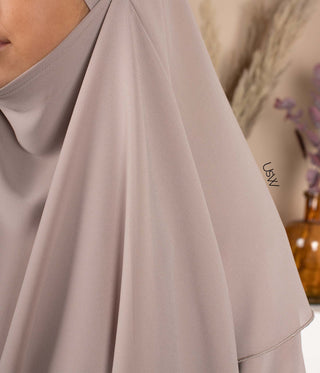 Triple Diamond Khimar Chiffon- Mink