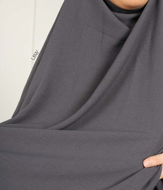 A-lijn Abaya Jazz  (Option: Double D. Khimar) - Graphite