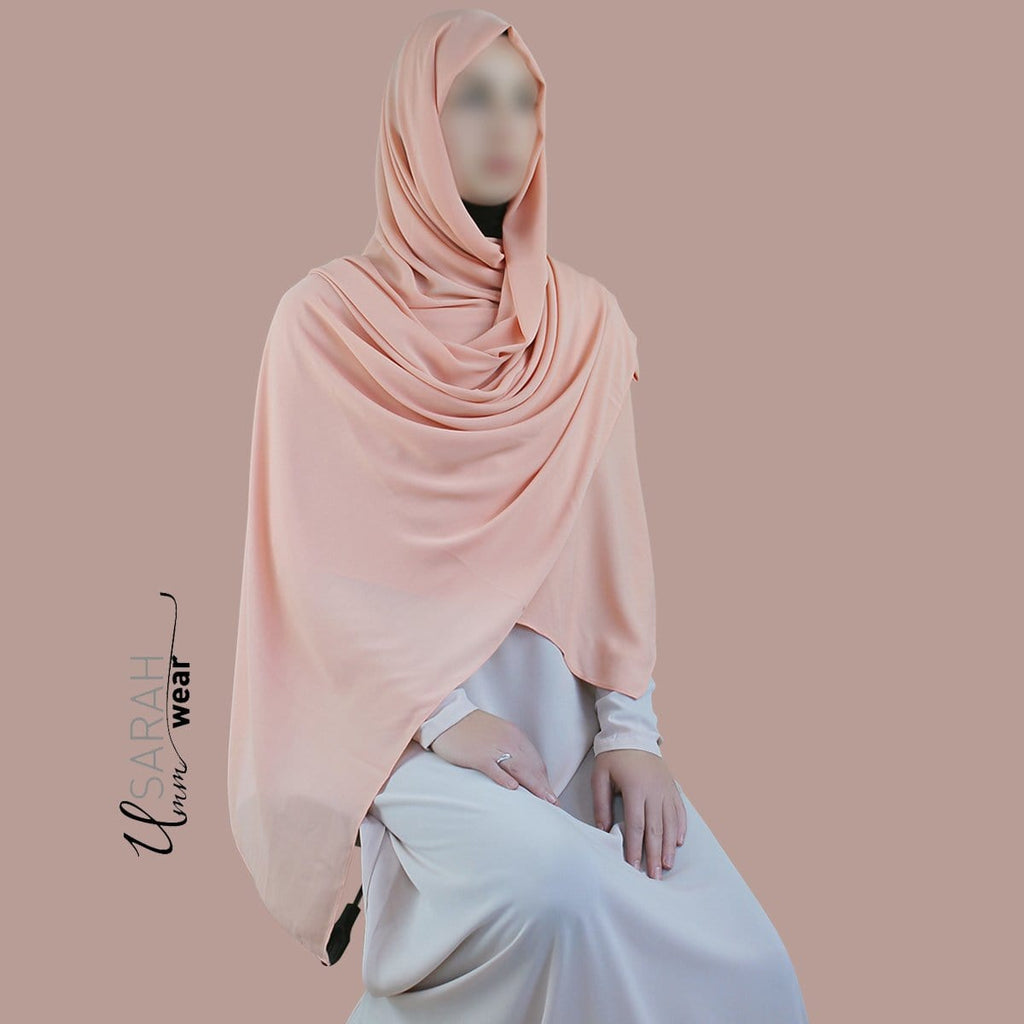 HQ Maxi šifon hidžab blijeda breskva