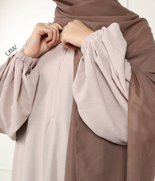 A -line Abaya Arrzha Stretch TB - Wood Rose