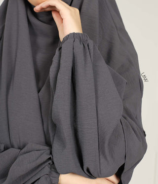 A-lijn Abaya Jazz  (Option: Double D. Khimar) - Graphite