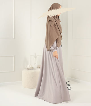 Abaya Maleekah Aaliia - Cream Grey