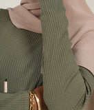 Langer Jersey Rib Pullover Army Green