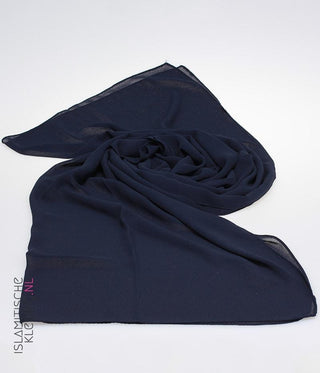 Soft Chiffon Stretch Scarf Navy