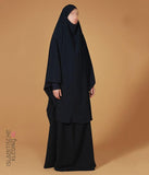 2 Parçalı Arkadan Bağlamalı Jilbab Likra Bileklik - Lacivert