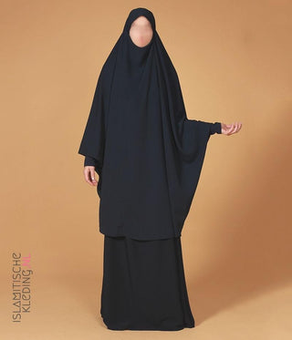 2-Delige  TIE-BACK  Jilbab Lycra polsjes - Navy