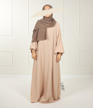 A-Lijn Puff Abaya Arrzha Stretch - Skin