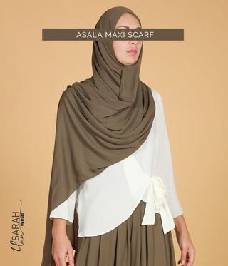Asala Maxi Tørklæde 75*200 Olivengrøn