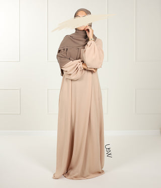 A-Lijn Puff Abaya Arrzha Stretch - Skin