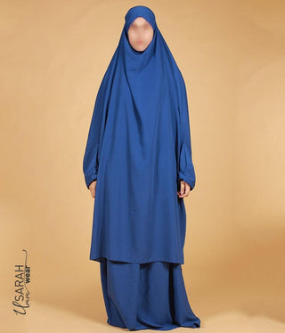 2-Delige TIE-BACK Jilbab Elast. Polsjes - Royal Blue