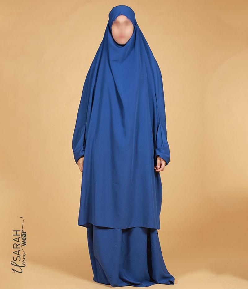 Jilbab Elast 2 Pièces TIE-BACK. Bracelets - Bleu Royal