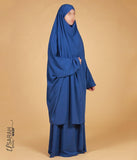 2-Delige TIE-BACK Jilbab Elast. Polsjes - Royal Blue