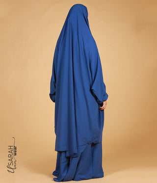 2-Delige TIE-BACK Jilbab Elast. Polsjes - Royal Blue