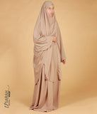 2 Parçalı Arkadan Bağlamalı Jilbab Elast. Bilekler - Çıplak