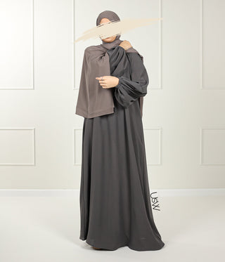 A-Lijn Puff Abaya Arrzha Stretch - Ash