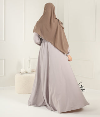 Abaya Maleekah Aaliia - Cream Grey