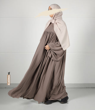 Jilbab Soumaya Balloon Sleeve - Taupe