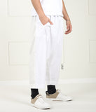 Oversized Cotton Men's Pants - White