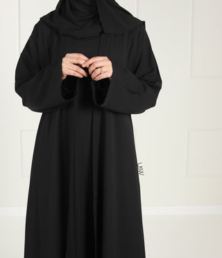 Qaisumah Kimono + Abaya Set (UsW) - Black