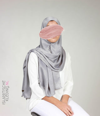 Seiden-Salwa-Schal 180 cm – Eisgrau
