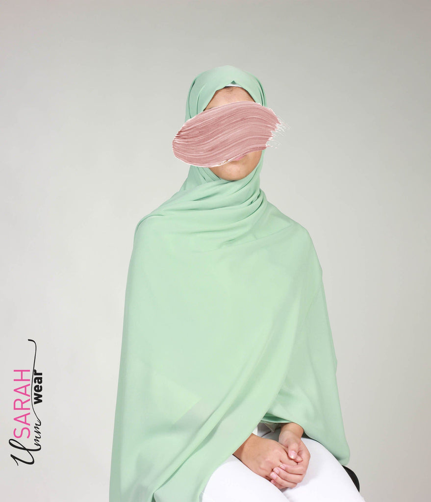 Hauptquartier Maxi Chiffon Hijab - Mint