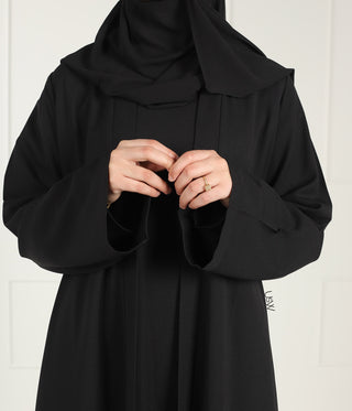 Qaisumah Kimono + Abaya Set (UsW) - Black