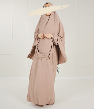 A-lijn PUFF Abaya Jazz- UsW - Smokey Sand