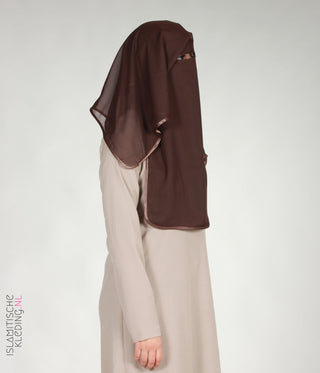 Satin Niqab Dark Brown