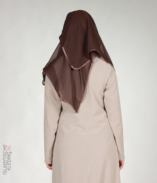 Satin Niqab Dark Brown