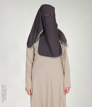 Satin Niqab Dark Grey