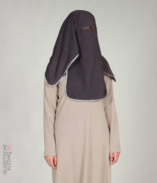 Satin Niqab Dark Grey