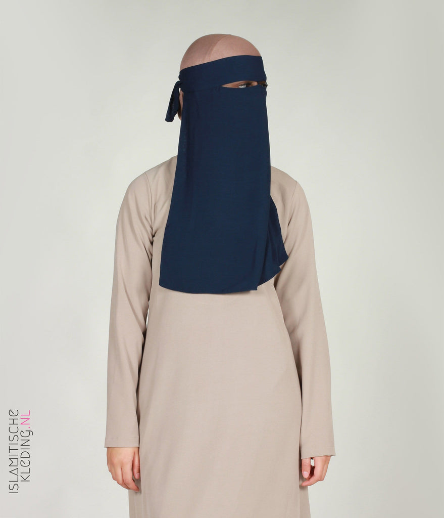 Niqab mit Raffhalter, Marineblau