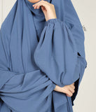 A-line Abaya Jazz (الخيار: XXL Hijab) - أزرق جينز