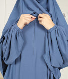 A-line Abaya Jazz (الخيار: XXL Hijab) - أزرق جينز