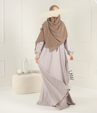 Abaya Maleekah Aaliia - Cream Grey