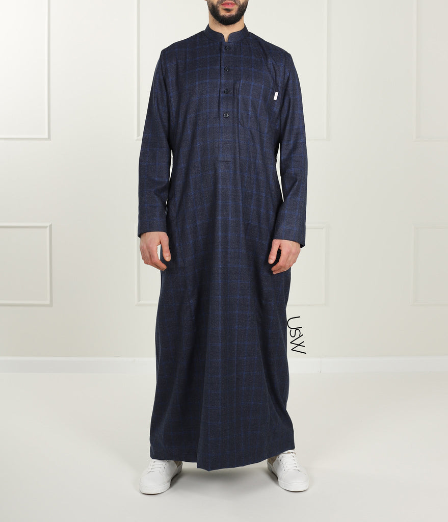 UsW - Britische Wolle Saudi Qamese - Blaues Quadrat