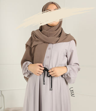 Abaya Maleekah Aaliia - Cream Grey