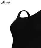 Skjorte Dame brede stropper sort - Al Samah