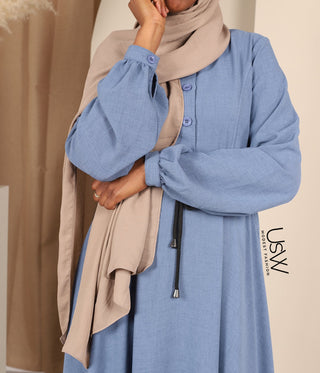 Abaya Maleekah Yaraa - Jeans Blue