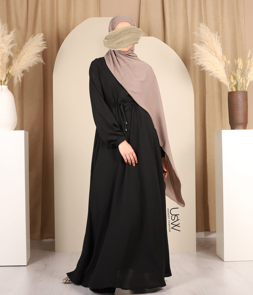 Abaya Maleekah Crepe Royale - Black