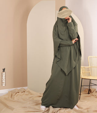 TIE-BACK Khimar met Abaya - Leaf