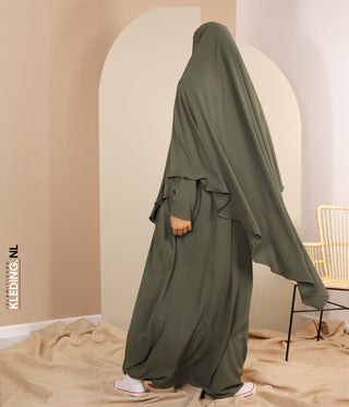 TIE-BACK Khimar met Abaya - Leaf