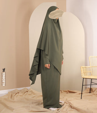 TIE-BACK Khimar met Abaya - Leaf