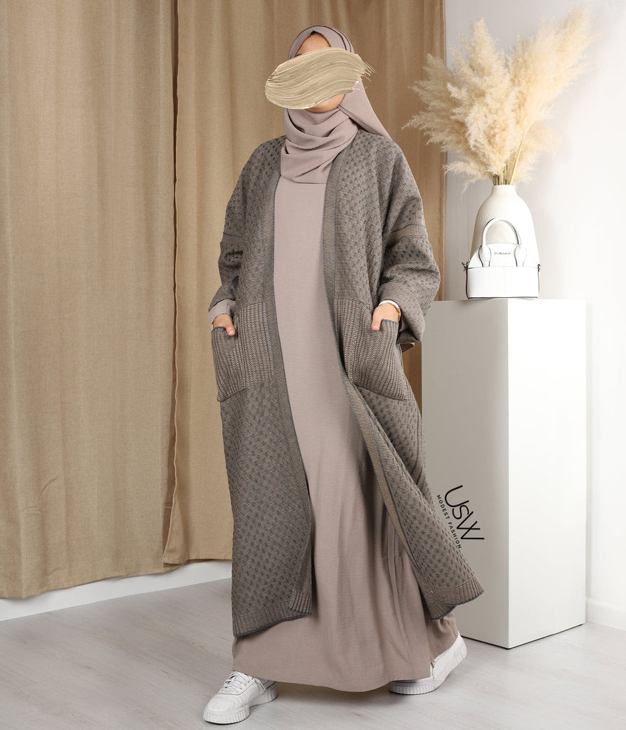 Knitted Kimono Taupe/Grey SPTTD