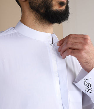 UsW - Tailored Qamees White L-Kraag