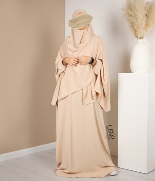 A-Line Abaya Jazz + XXL Jazz Hijab / Cream