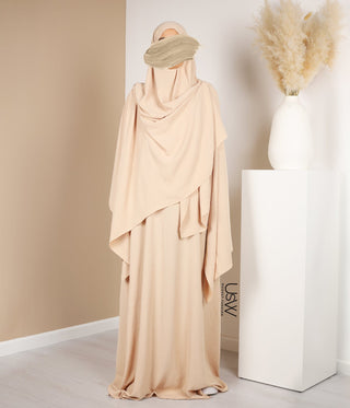 A-Line Abaya Jazz + XXL Jazz Hijab / Cream