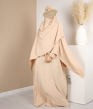 A-Line Abaya Jazz + XXL Jazz Hijab / Cream