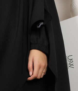 A-lijn Abaya Jazz (Option: XXL Hijaab) - Black